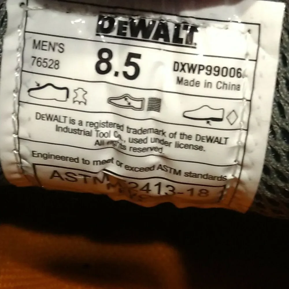 Dewalt Tough Slip On Steel Toe Heel Cushion Men Work Shoe Size 8.5 DXWP99006